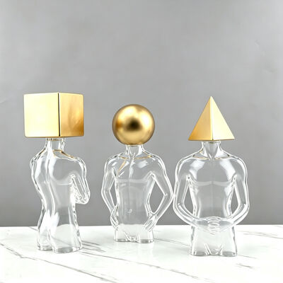 A creative small statue made of transparent resin material